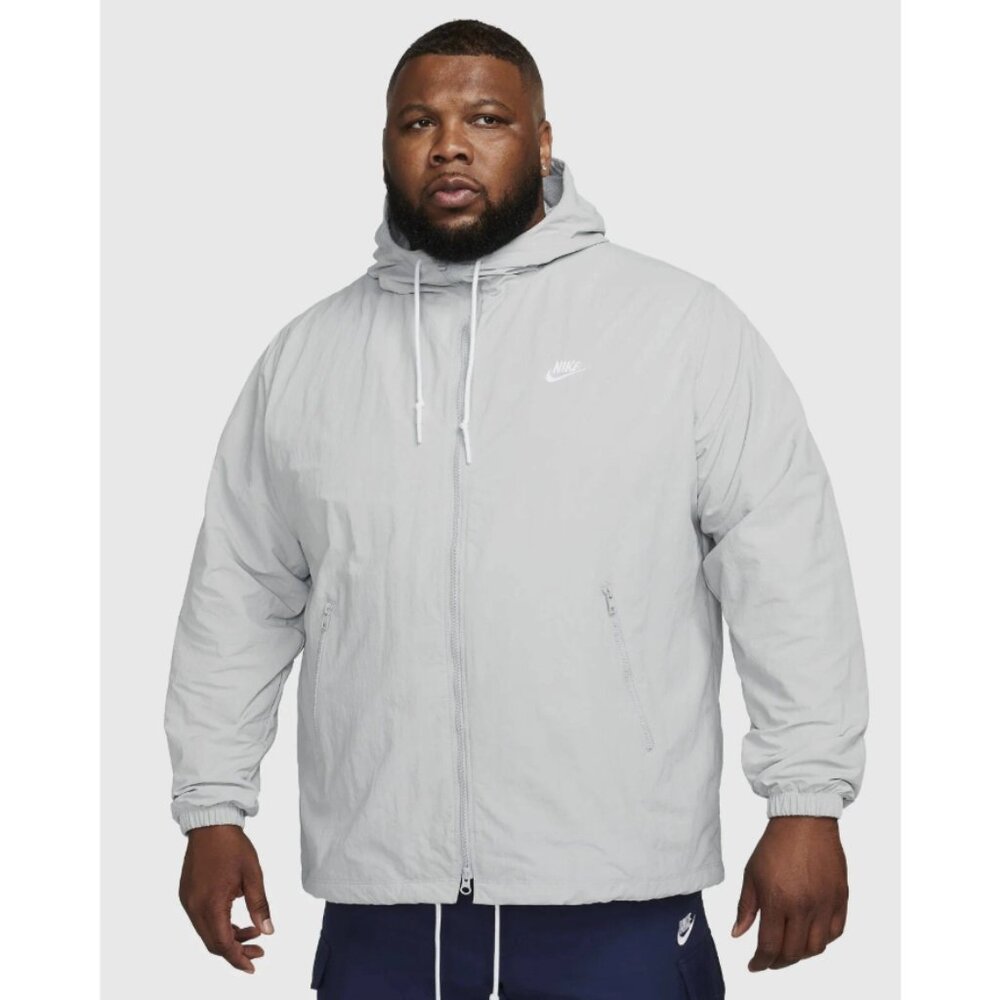 Nike Sportswear Club Futura Men's Full Zip Woven Hooded Jacket Grey 2XL